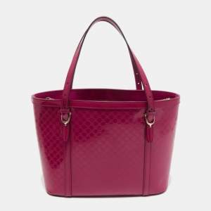 Pre Owned Gucci Pink Microguccissima Leather Nice Tote