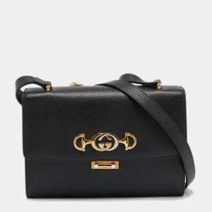 Gucci Black Grained Leather Small Zumi Crossbody bag