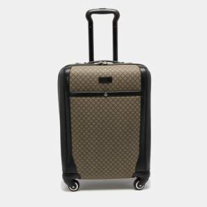 Gucci Beige/Ebony Diamante Supreme Canvas Four Wheel Carry-On Suitcase