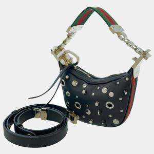 Gucci Black Leather Attache Mini Hobo Bag 