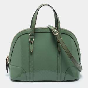 Gucci Green Microguccissima Patent Leather Nice Dome Satchel
