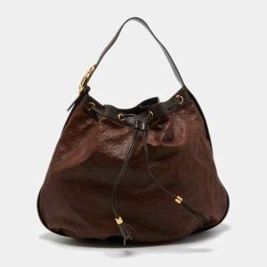 مملوكة مسبقًا Gucci Brown Guccissima Leather Interlocking Icon Hobo