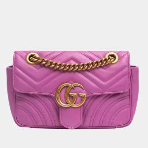 Gucci Marmont Shoulder bag in Purple Leather