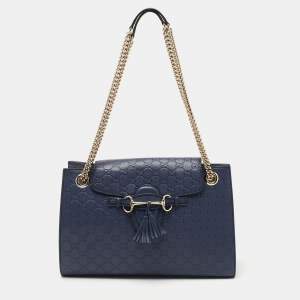 Gucci Purple Guccissima Leather Large Emily Chain Shoulder Bag