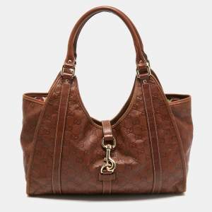 Pre Owned Gucci Brown Guccissima Leather Bardot Joy Hobo