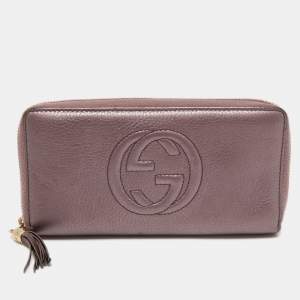 Gucci Purple Leather Soho Continental Wallet