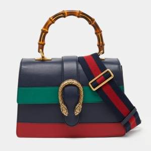 Gucci Tri Color Leather Medium Dionysus Bamboo Top Handle Bag