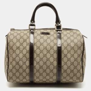 Gucci Beige/Ebony GG Supreme Canvas Medium Joy Boston Bag