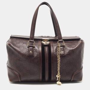 مملوكة مسبقًا Gucci Brown Guccissima Leather Doctor Bag