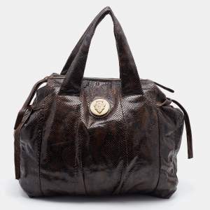 Gucci Brown Python Large Hysteria Tote