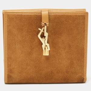 Gucci Tan Leather and Suede Jackie French Wallet