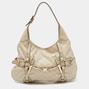 Pre Owned Gucci Cream Guccissima Leather 85th Anniversary Hobo
