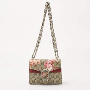 Gucci Multicolor GG Supreme Blooms Canvas and Suede Mini Dionysus Shoulder Bag