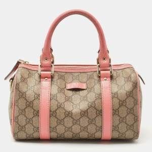 Gucci Beige/Pink GG Coated Canvas Small Joy Boston Bag