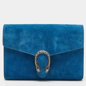Gucci Blue Suede Dionysus Wallet On Chain