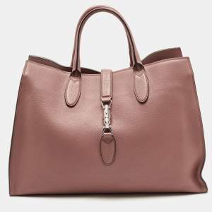 Gucci Old Rose Leather Medium Soft Jackie Tote