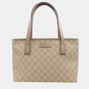 Gucci Pink/Beige GG Canvas Small Joy Tote Bag