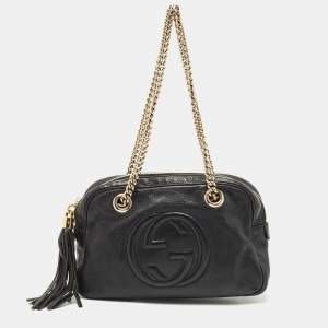Gucci Black Leather Medium Soho Chain Shoulder Bag