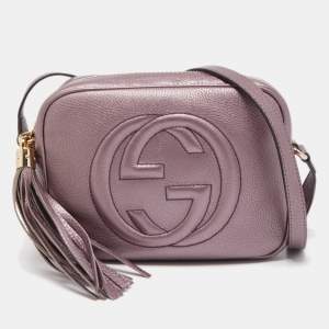 Gucci Purple Leather Small Soho Disco Crossbody Bag
