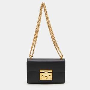 Gucci Black Leather Small Padlock Shoulder Bag