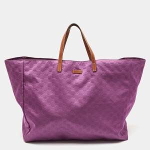 Gucci Purple Nylon Guccissima Shopper Tote Bag