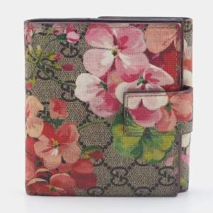 Gucci Multicolor GG Supreme Blooms Canvas French Flap Wallet