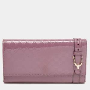 Gucci Lilac Microguccissima Patent Leather Nice Long Wallet