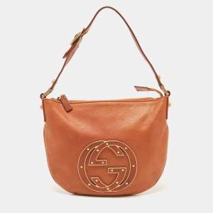 Pre Owned Gucci Brown Leather Small Blondie Hobo