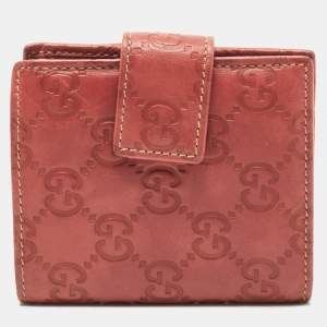 Gucci Old Rose Guccissima Leather French Wallet