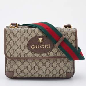 Gucci Beige GG Supreme Canvas and Leather Small Neo Vintage Messenger Bag
