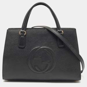 Gucci Black Leather Soho Top Handle Bag