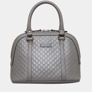 Gucci Grey Mini Microguccissima Dome