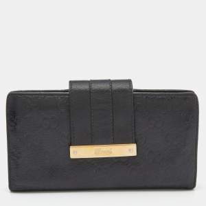 Gucci Black Guccisima Leather Continental Wallet