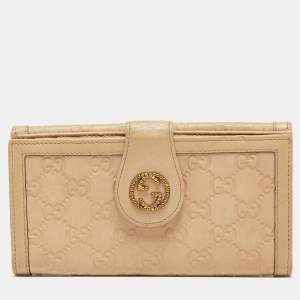 Gucci Beige Guccissima Leather Continental Wallet