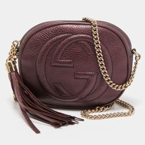 Gucci Metallic Purple Leather Mini Soho Disco Chain Crossbody Bag