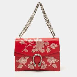 Gucci Red Leather Medium Chinese New Year Dionysus Shoulder Bag