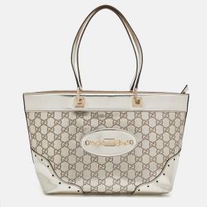 Pre Owned Gucci Gold Guccissima Leather Medium Punch Tote