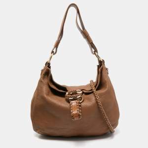 Pre Owned Gucci Brown Leather and Alligator Hobo