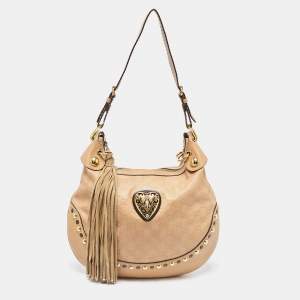 Pre Owned Gucci Beige Guccissima Leather Babouska Heart Hobo