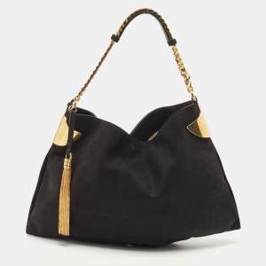 Pre Owned حقيبة غوتشي 1970  جلد نوبوك أسود