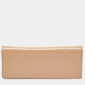 Pre Owned Gucci Nude Micro Guccissima Patent Leather Broadway Clutch