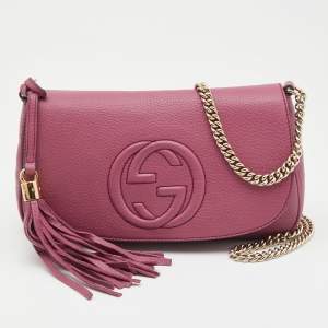 Gucci Pink Leather Soho Chain Crossbody Bag