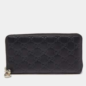 Gucci Back Guccissima Leather Zip Around Wallet