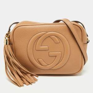 Gucci Beige Leather Small Soho Disco Shoulder Bag