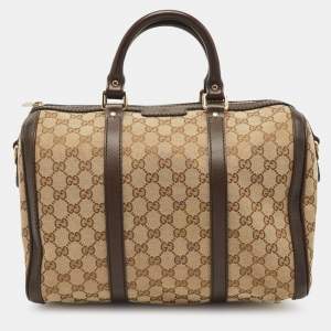 Gucci Beige/Ebony GG Canvas Medium Joy Boston Bag