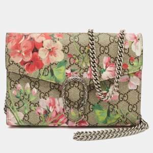 Gucci Multicolor GG Blooms Supreme Canvas and Leather Dionysus Wallet On Chain