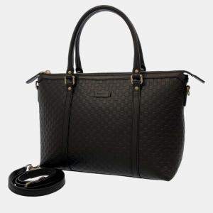 Pre Owned Gucci Black Microguccissima Leather Joy Tote Bag