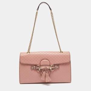 Gucci Pink Microguccisima Leather Medium Emily Shoulder Bag