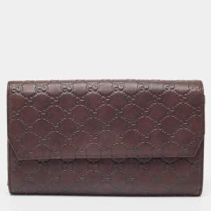 Pre Owned Gucci Brown Guccissima Leather Organizer Clutch