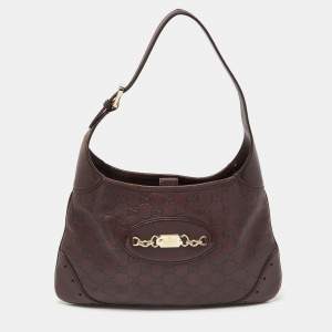 مملوكة مسبقًا حقيبة هوبو غوتشي بانش جلد غوتشيسيما بني